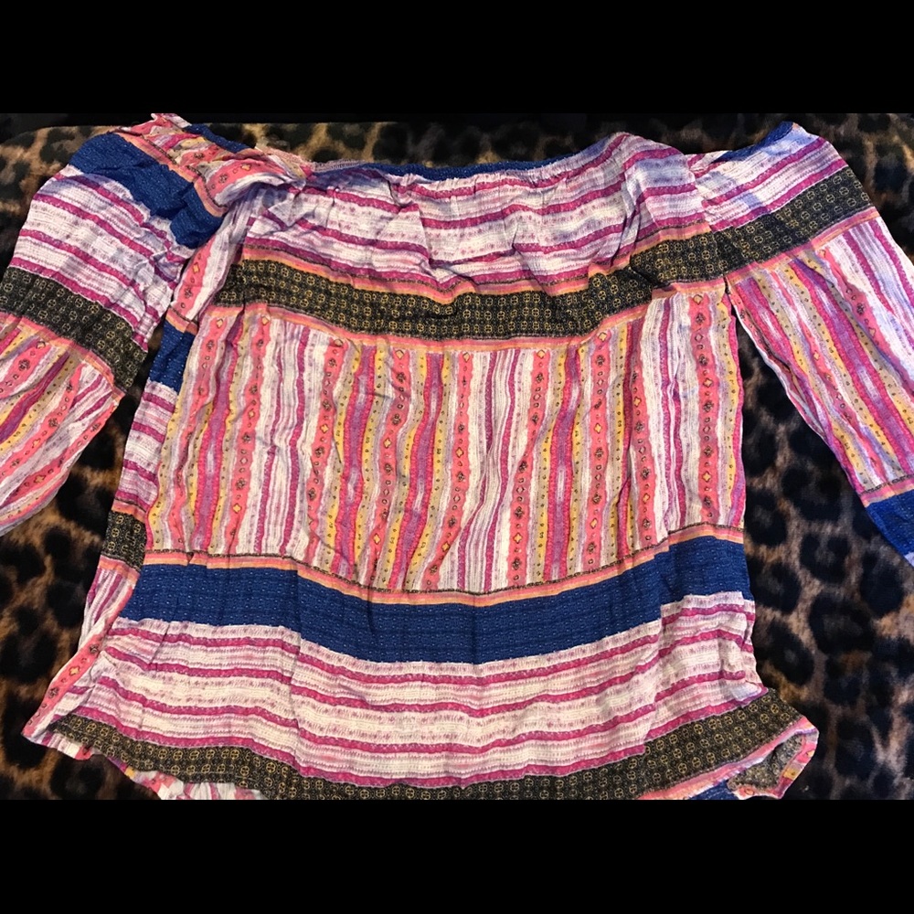 Mittoshop boho off the shoulder long sleeve top